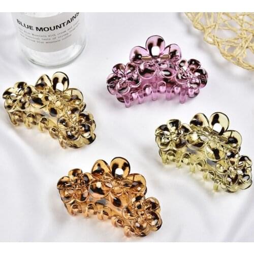 2020 Korean PC Women Hair Claws Hair Crab Clamps Amber Fashion Female Hair Clips Retro Make Up Hairdress Hair Styling Tool