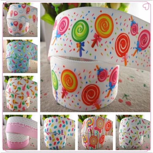 18081808, 1-1/2" 38mm 50 yards sweets printed grosgrain ribbons DIY hair bows handmade materials