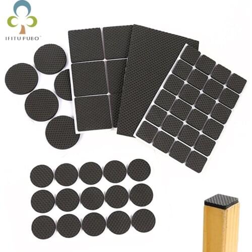 2 Sheets Non-slip Self Adhesive Floor Protectors Furniture Sofa Table Chair Rubber Feet Pads Protect Tables Leg Square Round GYH