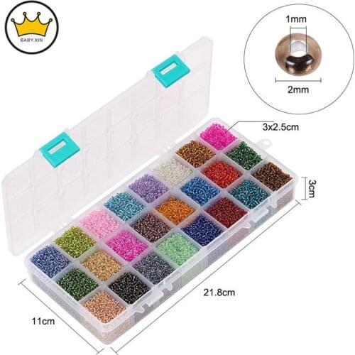 2mm Glass Seedbeads Charm Small Jewelry Crystal Beads DIY For Bracelet Necklace Jwewlry Making 24Colors