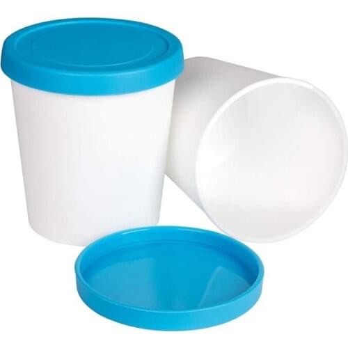 2Pcs Premium Ice Cream Containers (1 Quart) Perfect Freezer Storage Tubs with Lids for Ice Cream, Sorbet and Gelato