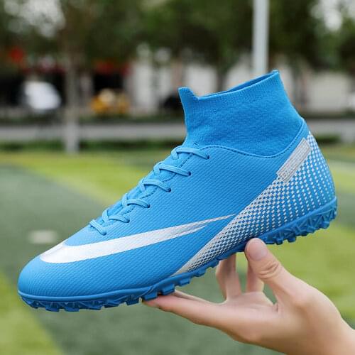 2021 NEW Mens Superfly Futsal Turf Soccer Cleats High Ankle Football Shoes Long Spikes Outdoor Traing Boots For Men Women