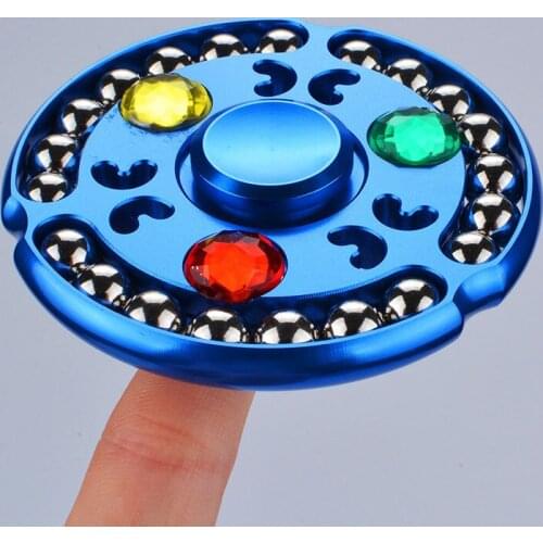 21 Beaded Diamond Disc Fingertip Gyro Aluminum Alloy Ball Hand Spinner Mini EDC Adult Anti-stress Kids Funny Puzzle Toy
