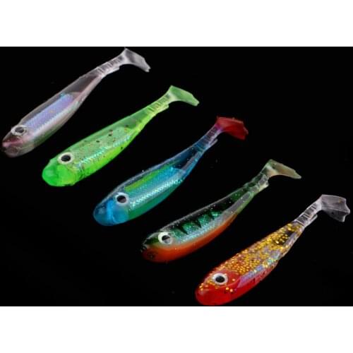 5 Pieces Mixed Color Artificial Simulation Soft Fishing Lure Baits 6cm/9cm