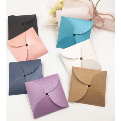 50 pcs 6.5x6.5cm multi-color card bag Mini-cute petal bag DIY handmade jewelry package accept customization