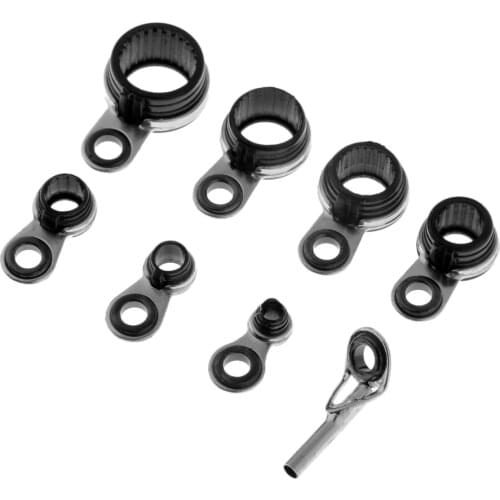 8pcs Saltwater Fishing Rod Guides Eye Ring Rod Repair Kit