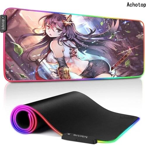 800x300mm RGB Anime Girl Anime Mouse Pad Pattern Large Computer Mousepad Cool Gaming Cartoon XXL Pad to Mouse Keyboard Desk Mats