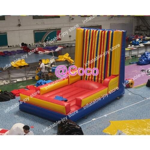 Free air ship to door, Commercial inflatable sticky wall, outdoor carnival game,inflatable stick jumping wall with blower