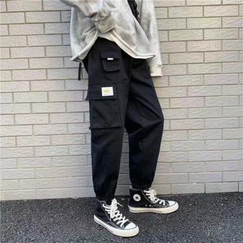 New Mens Big Pocket Cargo Harem Pants Casual Trousers Male Hip Hop Men Jogger Sweatpants Fashion Streetwear Pants Oversized