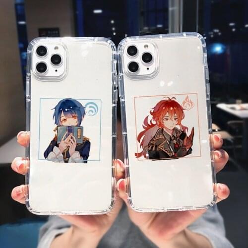 Genshin Impact Anime Clear Phone Case For iPhone 12 11 Pro Max XR X XS 8 7 6Plus SE2020 Silicone Soft TPU Cover Shockproof Coque