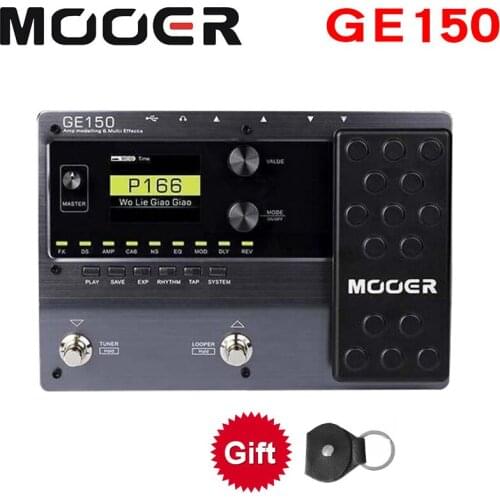 MOOER GE150 Digital Tube Guitar Multi-Effects Pedal Processor Amplifier 55 AMP Models 9 Effect Types Loop Recording (80S)