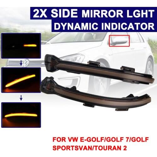 For Volkswagen Golf 7 MK7 For VW Touran LED Car Daytime Fog Day Running Lights Rearview Mirror Dynamic Strobe Strip Turn Lamp