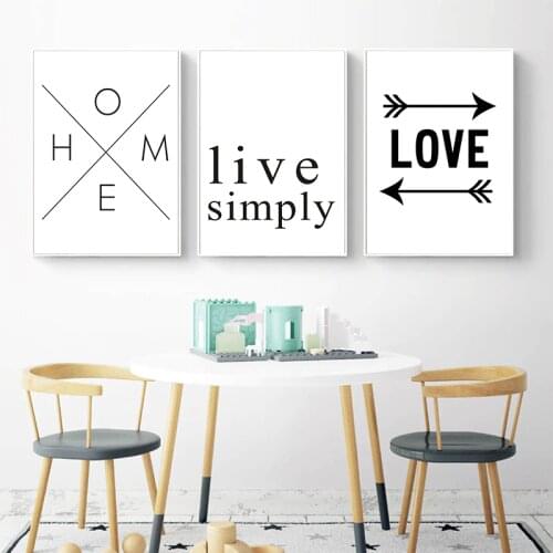 Elegant Poetry Wall Black And White Paintings