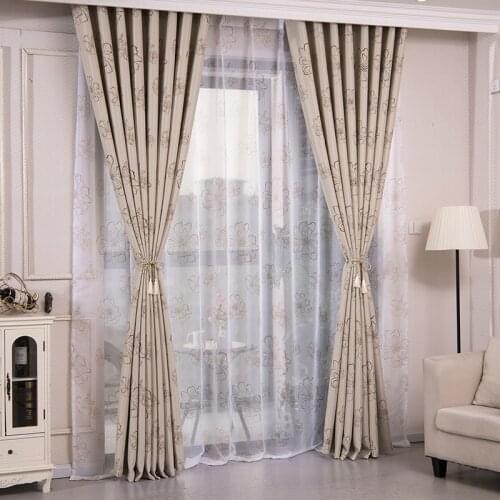 Elegant Curtains for Living Room Bedroom Door Window Curtains Panel Drapes Window Treatments Cream Beige Floral Design 1 Pcs