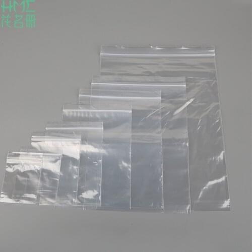 HOT Sale 100pcs/bag Jewelry Ziplock Zip Zipped Lock Reclosable Plastic Poly Clear Bags