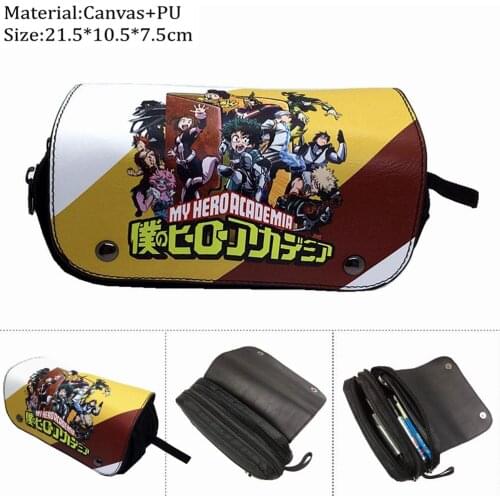 Anime My Hero Academia Canvas Casual Pencil Case Student Makeupbag Stationery Cosmetic Bags Boy Girl Zipper Penbag Cartoon