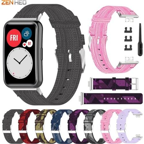 Canvas Nylon Strap For Huawei Watch Fit Bracelet Wristband Replacement Watchband For Huawei Watch Fit Smart Watch Band