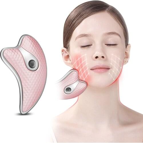 LED Light Electric Beauty Scraping Instrument Pulse Facial Massager Guasha Scraping Facial Massager Gift Set