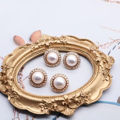 Round Pearls Earrings, Crystal New Valentines Gifts For Women Girls