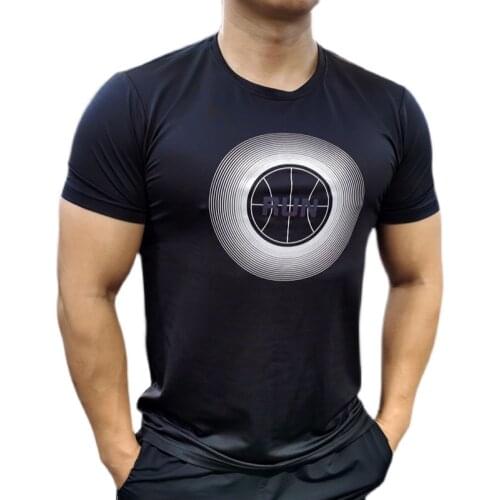 Summer sports Men quick dry Breathable Running Shirts Traning Bodybuilding Fitness Short Sleeve Run stretch Round collar Tshirt