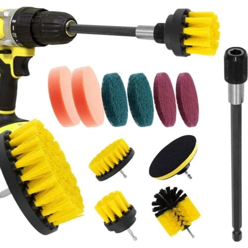 Drill Brush Cleaner Kit All Purpose Scrubbing Brushes Set for Shower Bathroom Surface Grout Tile Tub Kitchen Car Cleaning Tools