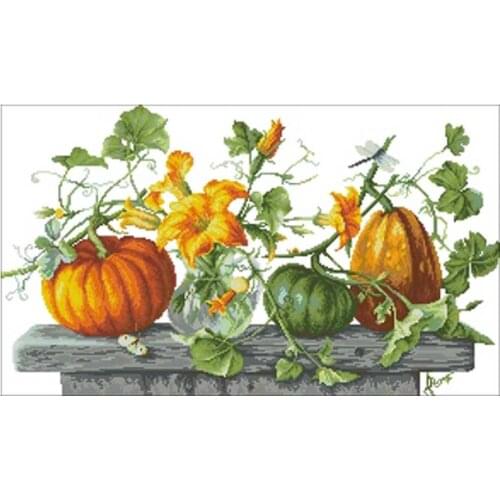 Pumpkin patterns counted 11CT 14CT 18CT DIY Cross Stitch Sets Cross-stitch Kits Embroidery Needlework