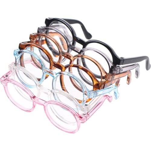 New Fashion 1PCS 9CM Leopard Transparent Round Glasses For 1/6 Doll Decor Accessories Toys
