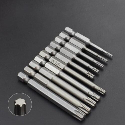 New 10 Pcs Set Security Tamper Proof Magnetic Screwdriver Drill Bit Screw Driver Bits Hex Torx Flat Head 1/4" Hand Tools