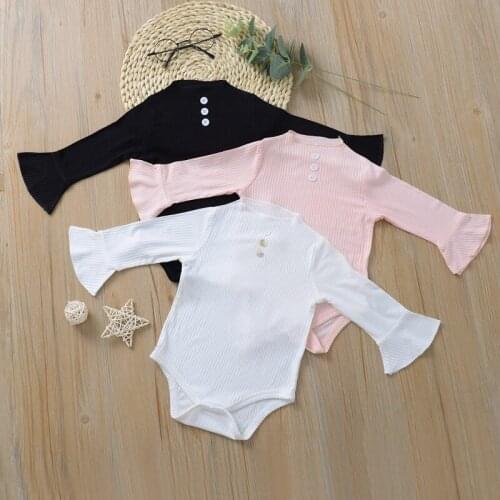2019 New Baby One-Piece Suit Newborn Baby Girl Horn Half-Sleeve Shirt Romper Cotton out Clothes