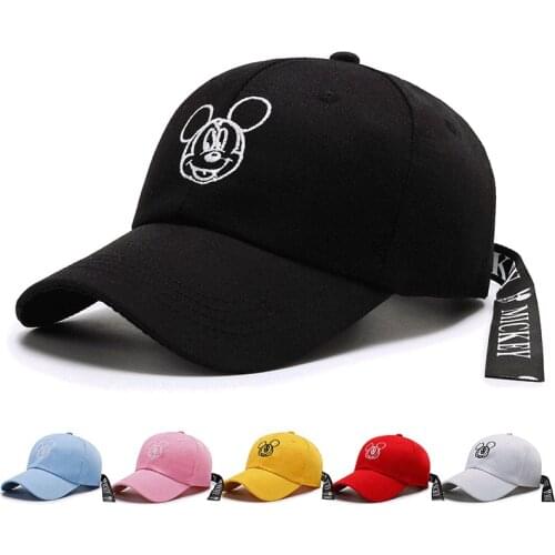 2021 New Disney Mickey Adult Baseball Cap Anime Cartoon Men and Women Summer Outdoor Travel Hat Sun Hat Hip Hop Hat Cute Hat