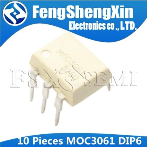 10pcs/lot MOC3061 DIP-6 OPTOISOLATORS TRIAC DRIVERS