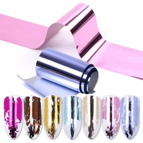 14pcs Charm Nail Foils Polish Stickers Metal Color Starry Paper Transfer Foil Wraps Adhesive Decals Nail Art Decorations BE996