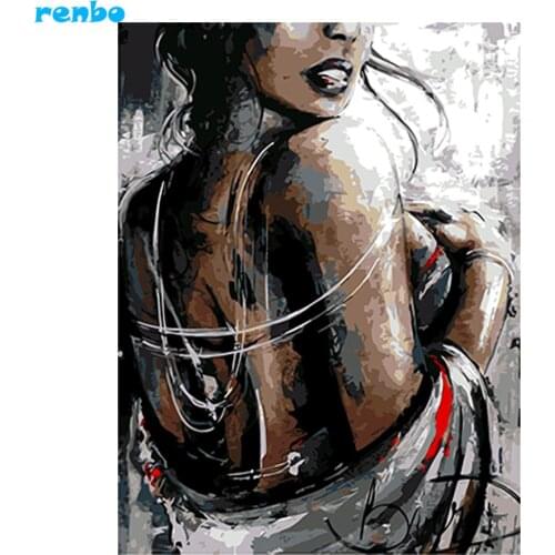 Full mosaic pictures of rhinestones cross-stitch diamond embroidery 5d diy diamond painting by numbers black and white woman