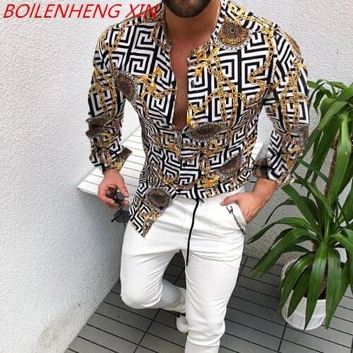Long Sleeve StripeMens Business Casual Long Sleeved Shirt Classic Printing Shirts New Fashion Spring Summer Casual Mens Shirt