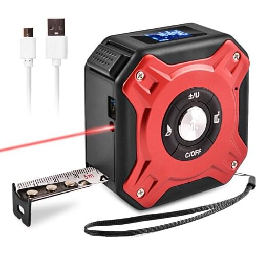 Infrared Electronic Tape Measure, 2-in-1 Handheld Electronic Rangefinder Measure Automatic Calibration 131.2Ft Infrared Measure