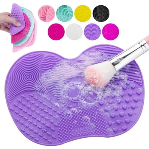 Silicone Makeup Brush Cleaning Pad Brush Washing Mat Cosmetic Eyebrow Brushes Cleaner Tool Makeup Cleaning Scrubber Board