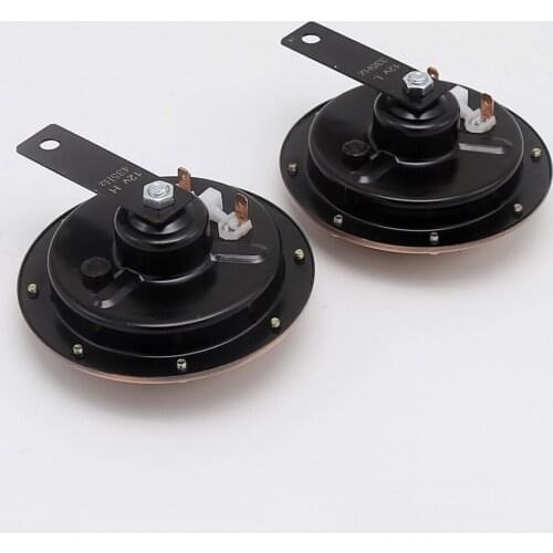 Car Motorcycle Siren Dual Tone Electric Pump Loud Air Horn 335HZ 110DB Black