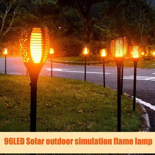 33 LED Solar Flame Lamp Light Control Outdoor Pluggable IP65 Waterproof Plastic Fence Courtyard Lawn Torch Lighting