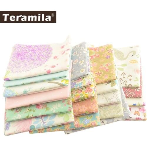 Teramila Flowers Design Serial 20x50cm 100% Cotton Fabric Telas Patchwork Tissu Handmade DIY Quilts Home Sewing Material Cloth