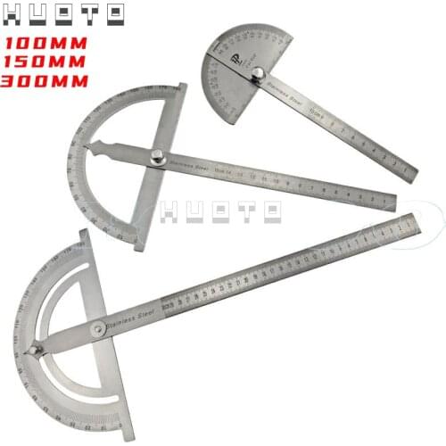 0-180 degree 100mm 150mm 300mm stainless steel Protractor goniometer angle meter ruler General Tool for Handymen or Builders