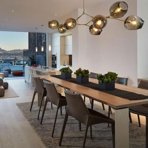 Vintage magic hanging light stylish sphere ball industrial LOFT Iron droplight Black Gold tree classic modern LED pendant lamp