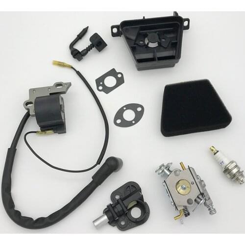 Carburetor Air Filter Ignition Coil Module Spark Plug Kit Fit Partner 350 351 370 371 420 Chainsaw Parts Walbro 33-29 Carb