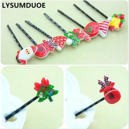 LYSUMDUOE Christmas Xmas Gifts Party Hair Clips Snap BB Hairpin Boutique Gift DIY hair Jewelry Accessories For Women 10Pcs/Lot