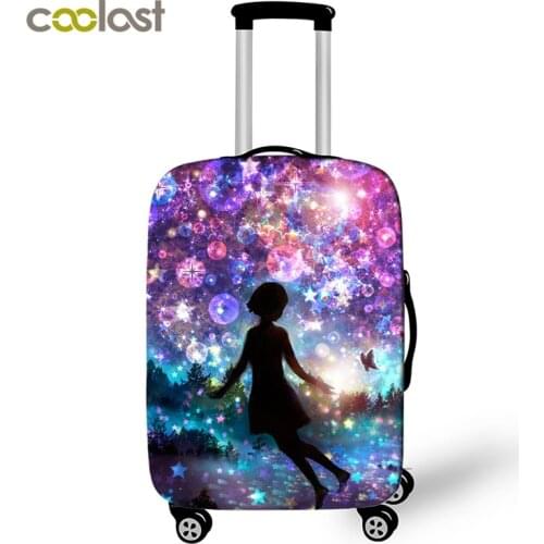 Girls Luggage Protective Covers Cartoon Silhouette Travel Suitcase Protector For Women Girls Suitcase Accessories Bagage Cover