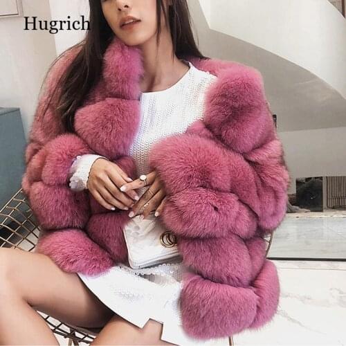 2020 Autumn Winter New Fashion Faux Fur Coat Long Section Stitching Fox Fur Coat Women Large Size Warm Jacket Coat