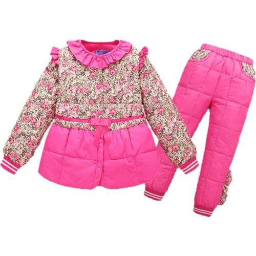 Winter Boys Girls Clothes Suits Winter Down Jacket + Trousers Snow Parkas Warm Kids Clothes 2PC Suit 4-8 Years kids