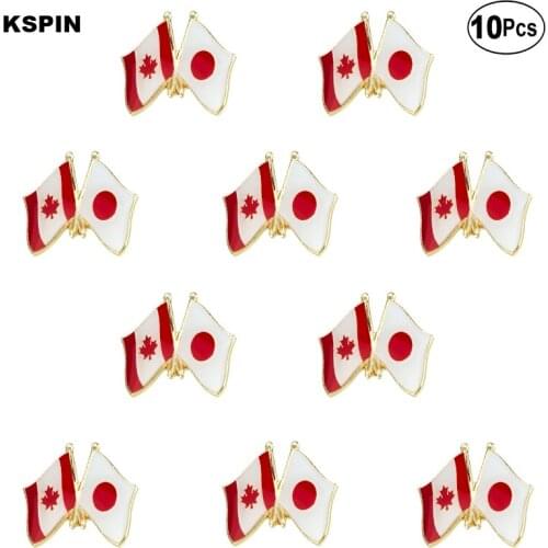 Canada & Japan Flag Lapel Pin Flag badge Brooch Pins Badges 10Pcs a Lot