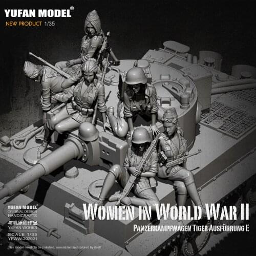 1/35 Resin Figure Kits German female tank soldier Model self-assembled(6 sets) YFWW-2065