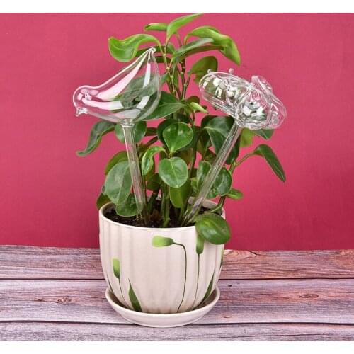 1pc Self Watering Glass Bird Water Feeder Watering Cans Flowers Plant Decorative Glass Watering Device Garden Houseplant