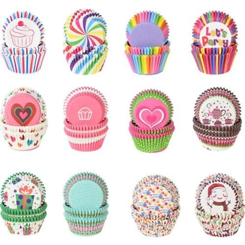 100Pcs Cupcake Liner Baking Cup Cupcake Paper Muffin Cases Cake Box Cup Party Tray Decor Cake Mould Kitchen Decorating Tools
